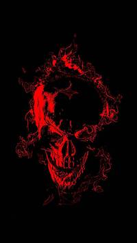 red and black skull wallpaper