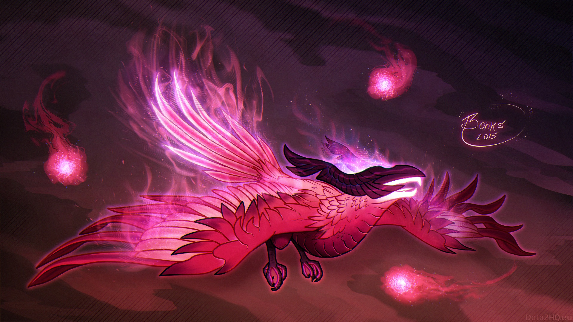 Pink Phoenix Desktop Wallpaper 2
